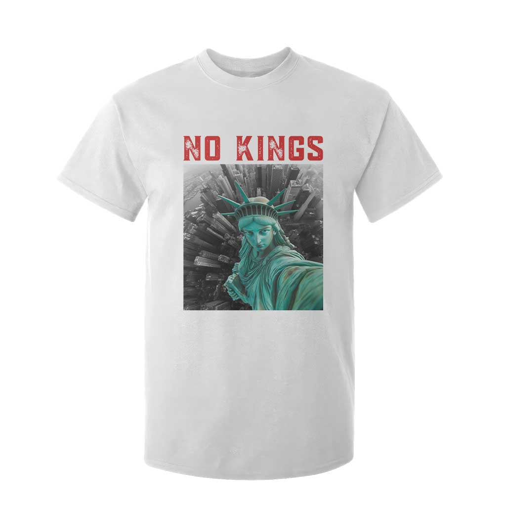 No Kings T Shirt For Kid Statue of Liberty Selfie Freedom TS14 White Print Your Wear