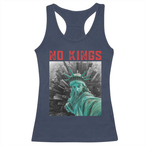 No Kings Racerback Tank Top Statue of Liberty Selfie Freedom TS14 Navy Print Your Wear