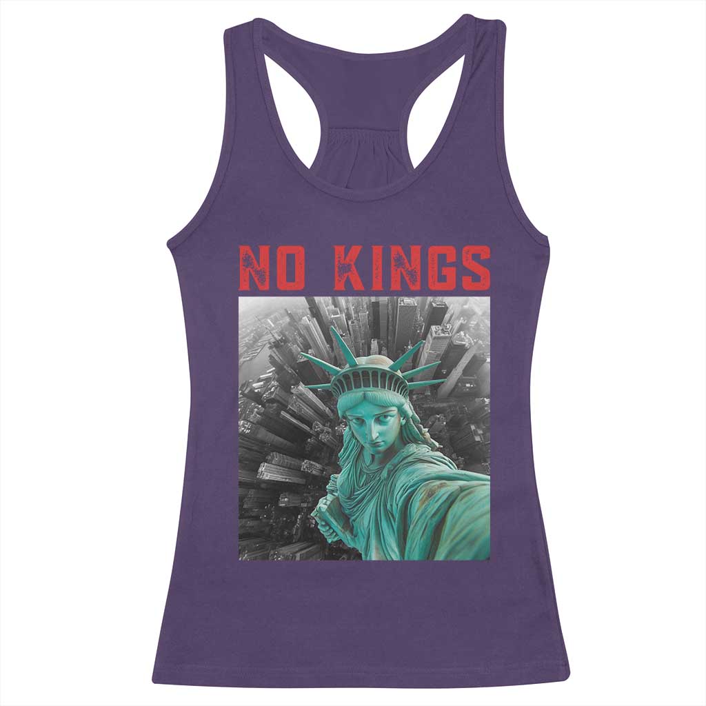 No Kings Racerback Tank Top Statue of Liberty Selfie Freedom TS14 Purple Print Your Wear