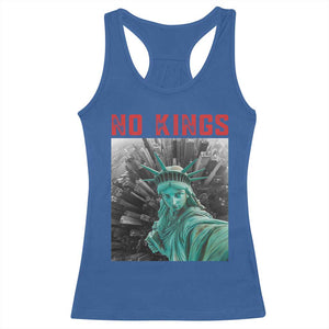 No Kings Racerback Tank Top Statue of Liberty Selfie Freedom TS14 Royal Blue Print Your Wear