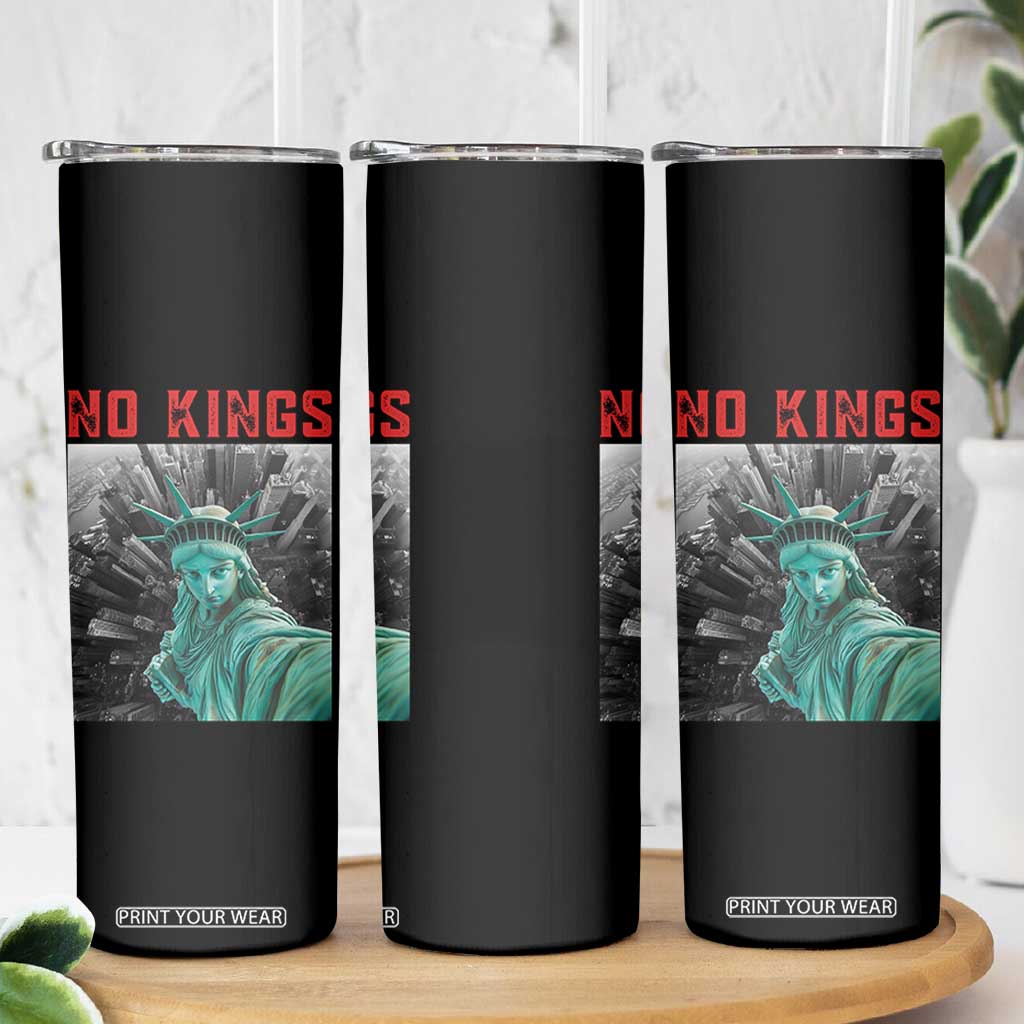 No Kings Skinny Tumbler Statue of Liberty Selfie Freedom TS14 Print Your Wear