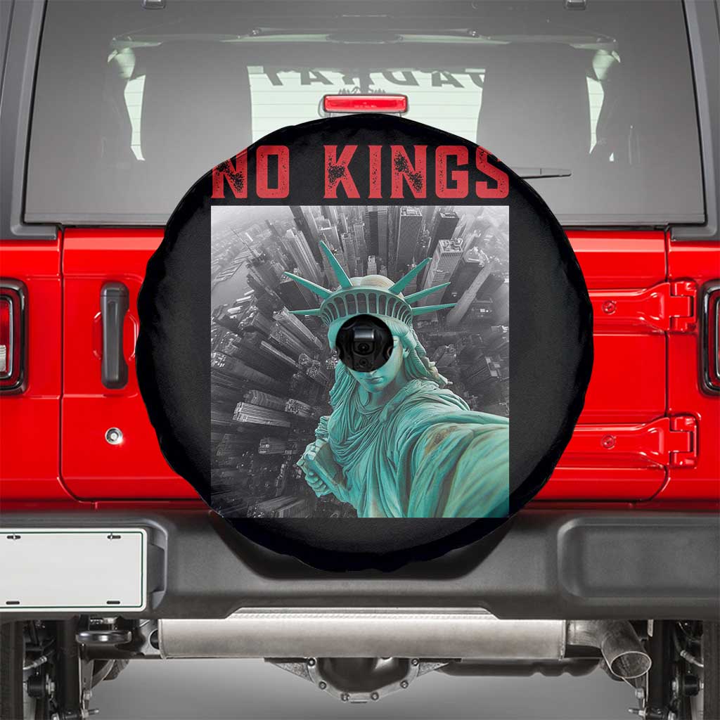 No Kings Spare Tire Cover Statue of Liberty Selfie Freedom TS14 Black Print Your Wear