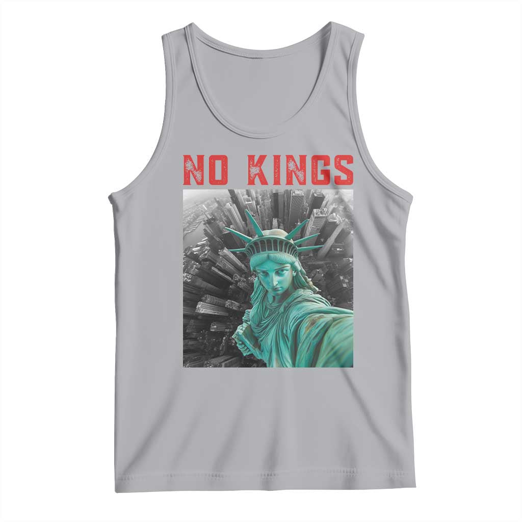 No Kings Tank Top Statue of Liberty Selfie Freedom TS14 Athletic Heather Print Your Wear