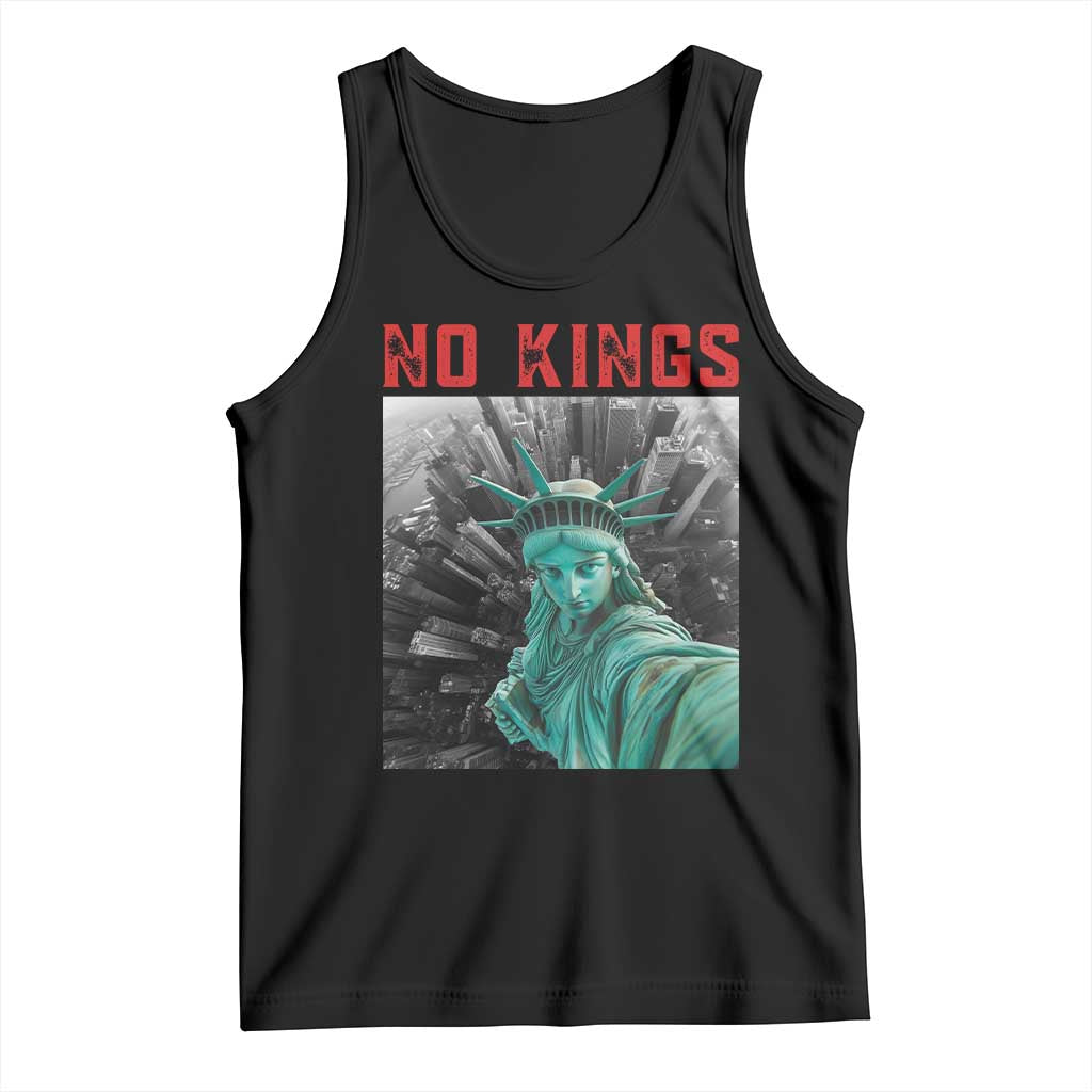 No Kings Tank Top Statue of Liberty Selfie Freedom TS14 Black Print Your Wear