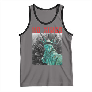 No Kings Tank Top Statue of Liberty Selfie Freedom TS14 Deep Heather Black Print Your Wear