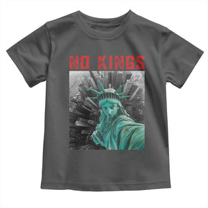 No Kings Toddler T Shirt Statue of Liberty Selfie Freedom TS14 Dark Heather Print Your Wear