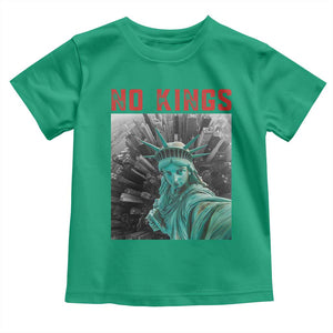 No Kings Toddler T Shirt Statue of Liberty Selfie Freedom TS14 Irish Green Print Your Wear