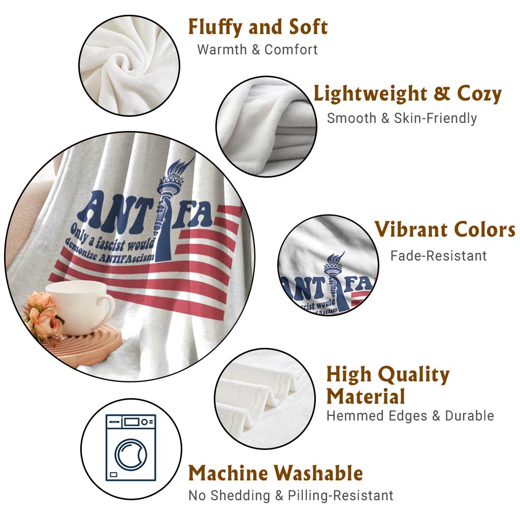 Antifa Fascism Patriotic Throw Blanket Antifascist Statue of Liberty TS14 Print Your Wear