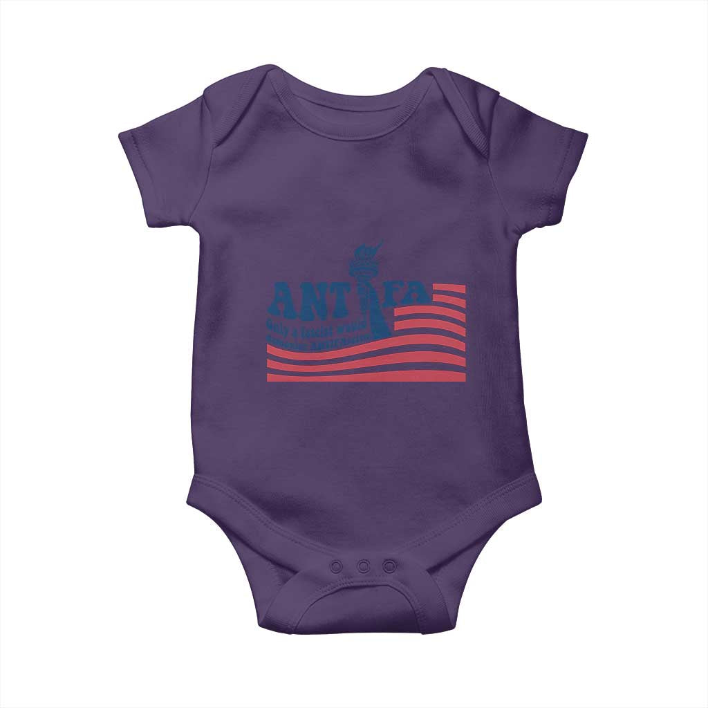 Antifa Fascism Patriotic Baby Onesie Antifascist Statue of Liberty TS14 Purple Print Your Wear