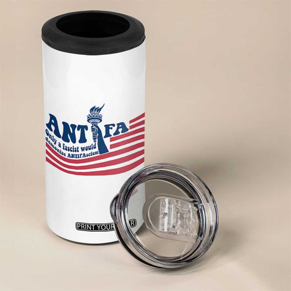 Antifa Fascism Patriotic 4 in 1 Can Cooler Tumbler Antifascist Statue of Liberty TS14 Print Your Wear