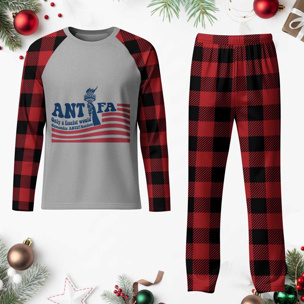 Antifa Fascism Patriotic Plaid Pajama Set Antifascist Statue of Liberty TS14 Buffalo Plaid Print Your Wear
