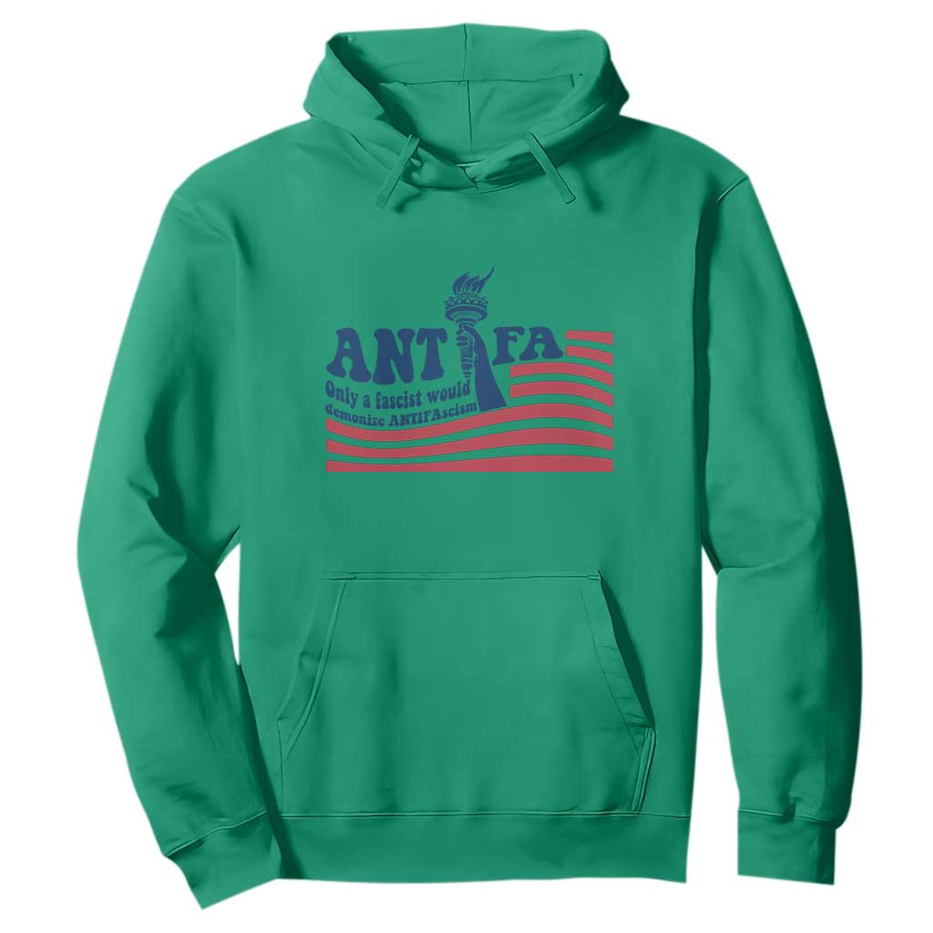 Antifa Fascism Patriotic Hoodie Antifascist Statue of Liberty TS14 Irish Green Print Your Wear