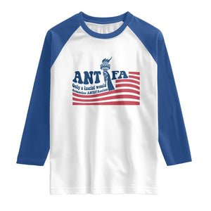 Antifa Fascism Patriotic Raglan Shirt Antifascist Statue of Liberty TS14 White Royal Print Your Wear