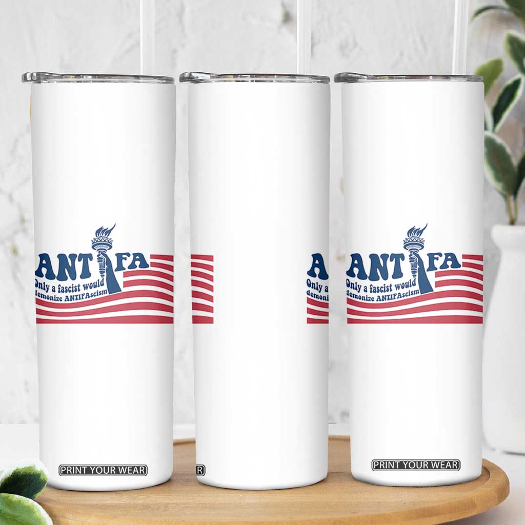 Antifa Fascism Patriotic Skinny Tumbler Antifascist Statue of Liberty TS14 Print Your Wear