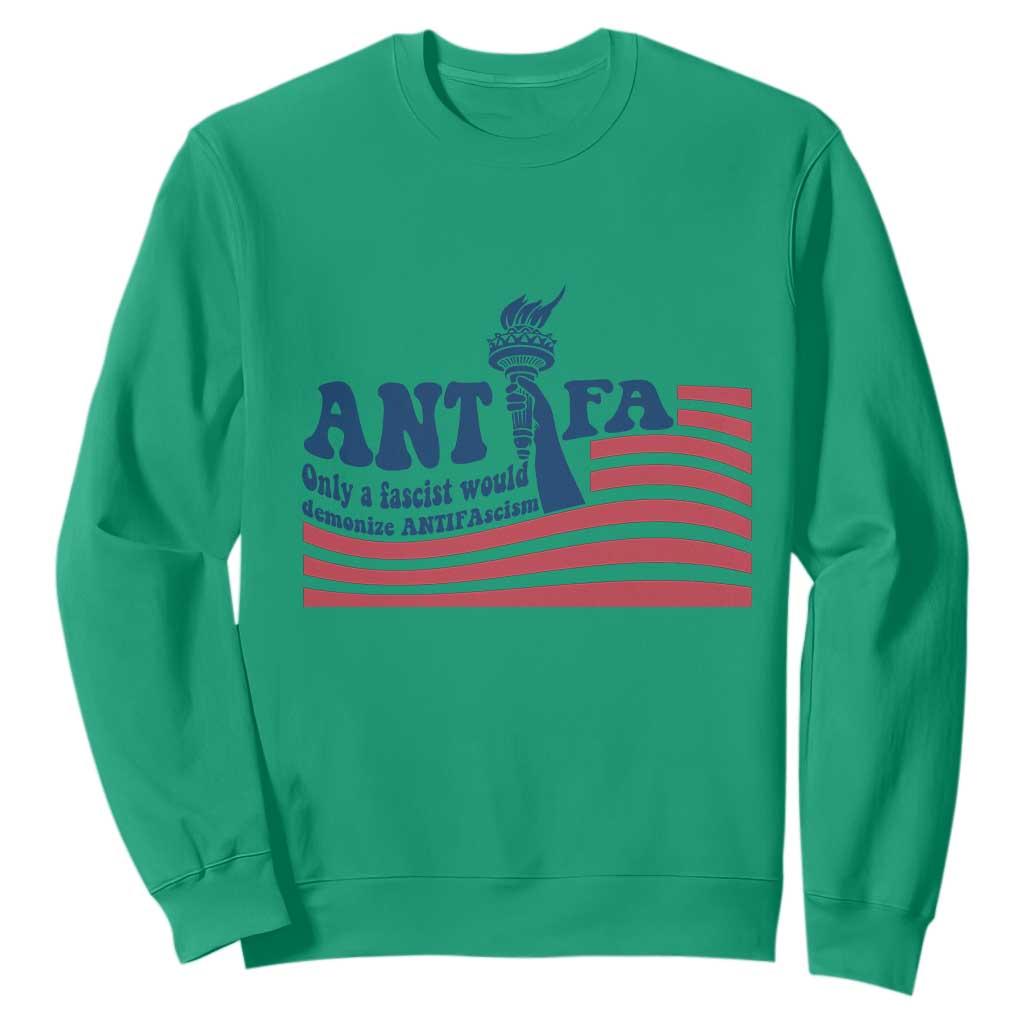 Antifa Fascism Patriotic Sweatshirt Antifascist Statue of Liberty TS14 Irish Green Print Your Wear