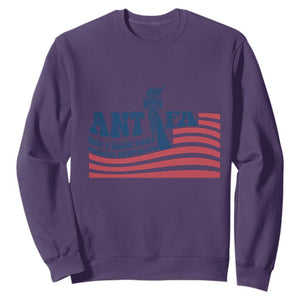 Antifa Fascism Patriotic Sweatshirt Antifascist Statue of Liberty TS14 Purple Print Your Wear