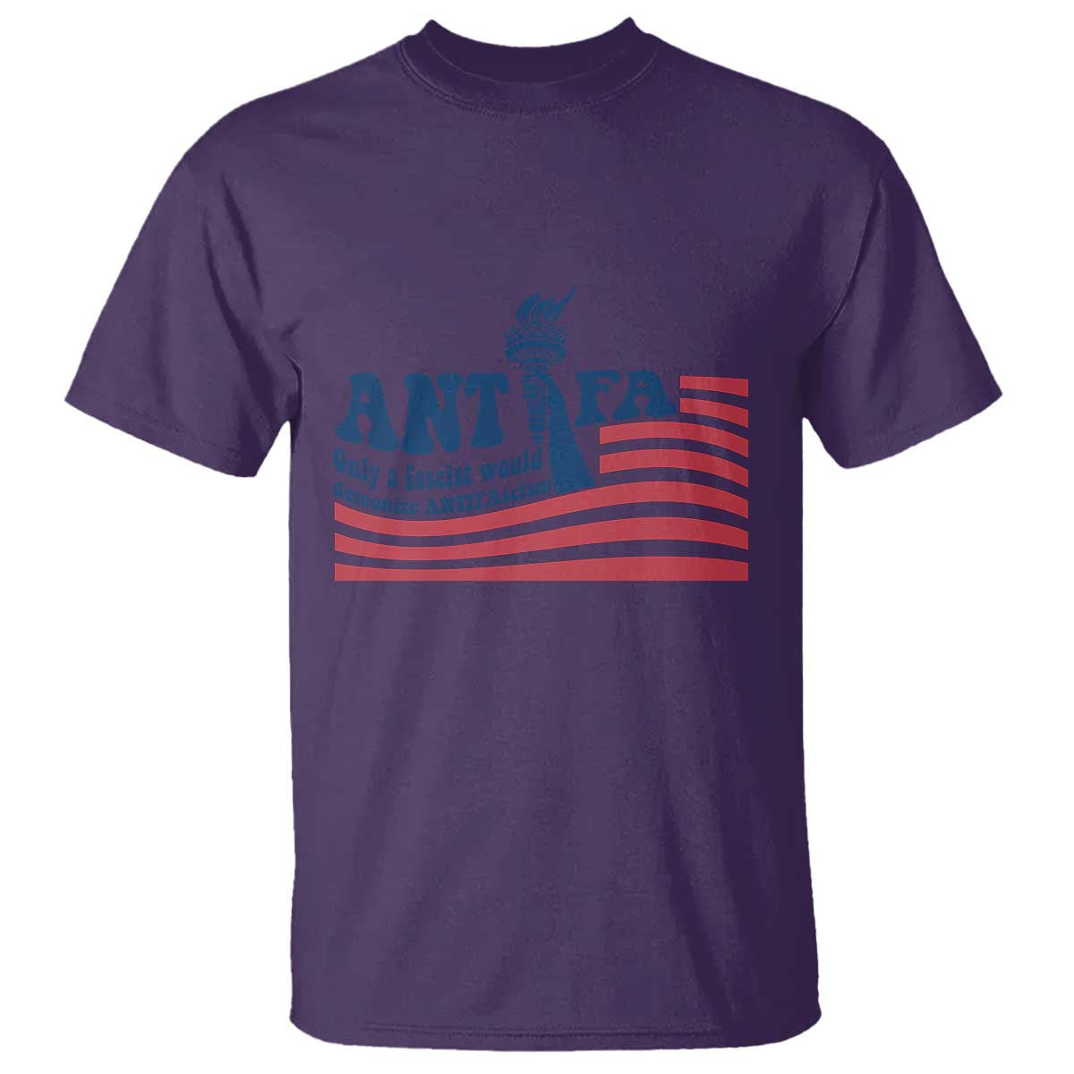 Antifa Fascism Patriotic T Shirt Antifascist Statue of Liberty TS14 Purple Print Your Wear