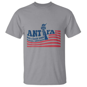 Antifa Fascism Patriotic T Shirt Antifascist Statue of Liberty TS14 Sport Gray Print Your Wear