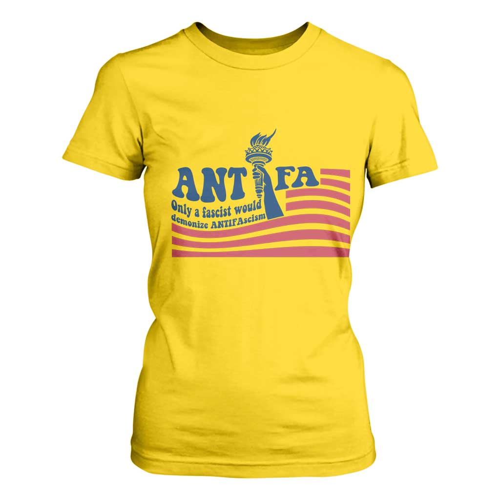 Antifa Fascism Patriotic T Shirt For Women Antifascist Statue of Liberty TS14 Daisy Print Your Wear