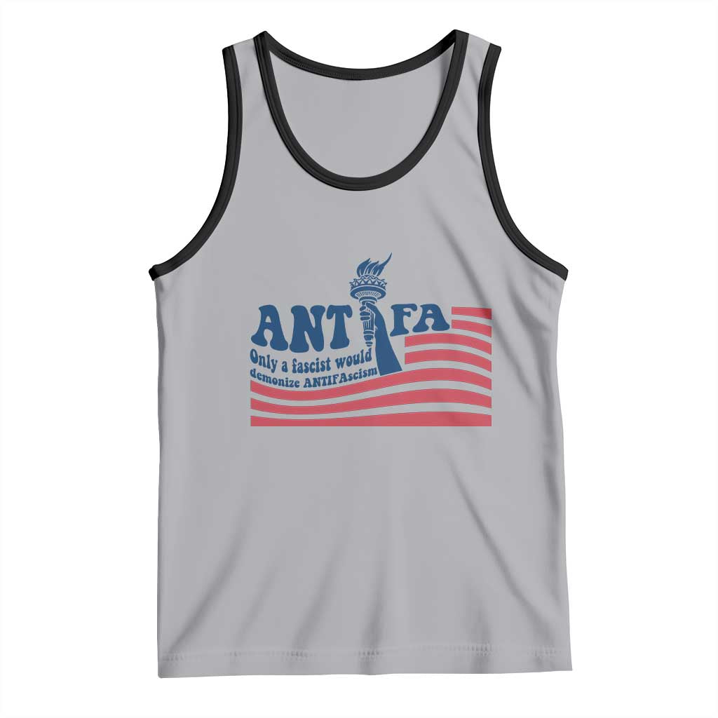 Antifa Fascism Patriotic Tank Top Antifascist Statue of Liberty TS14 Athletic Heather Black Print Your Wear