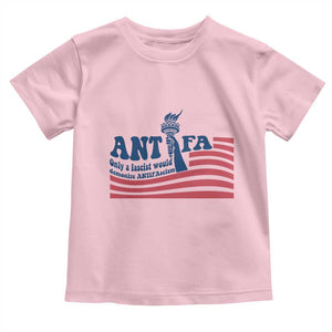 Antifa Fascism Patriotic Toddler T Shirt Antifascist Statue of Liberty TS14 Light Pink Print Your Wear