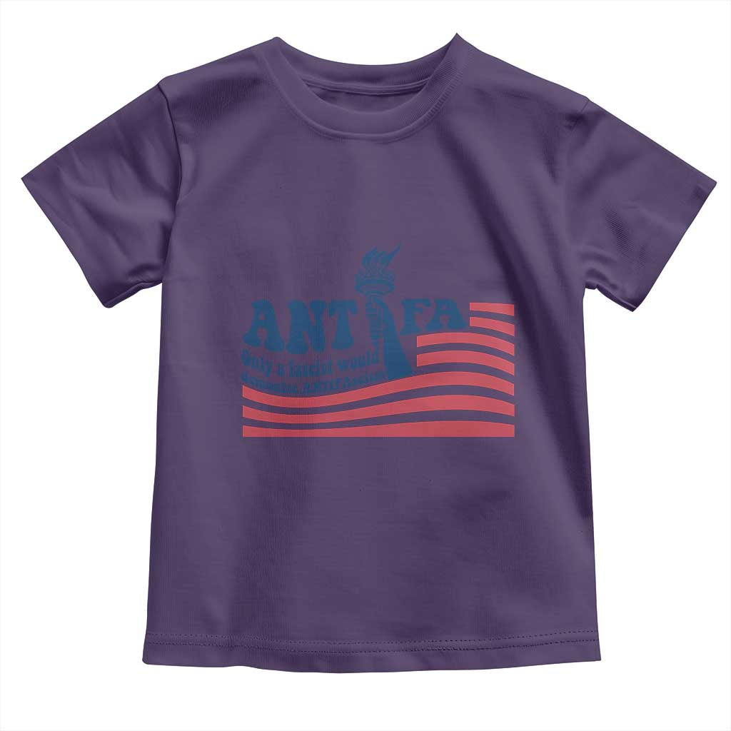 Antifa Fascism Patriotic Toddler T Shirt Antifascist Statue of Liberty TS14 Purple Print Your Wear