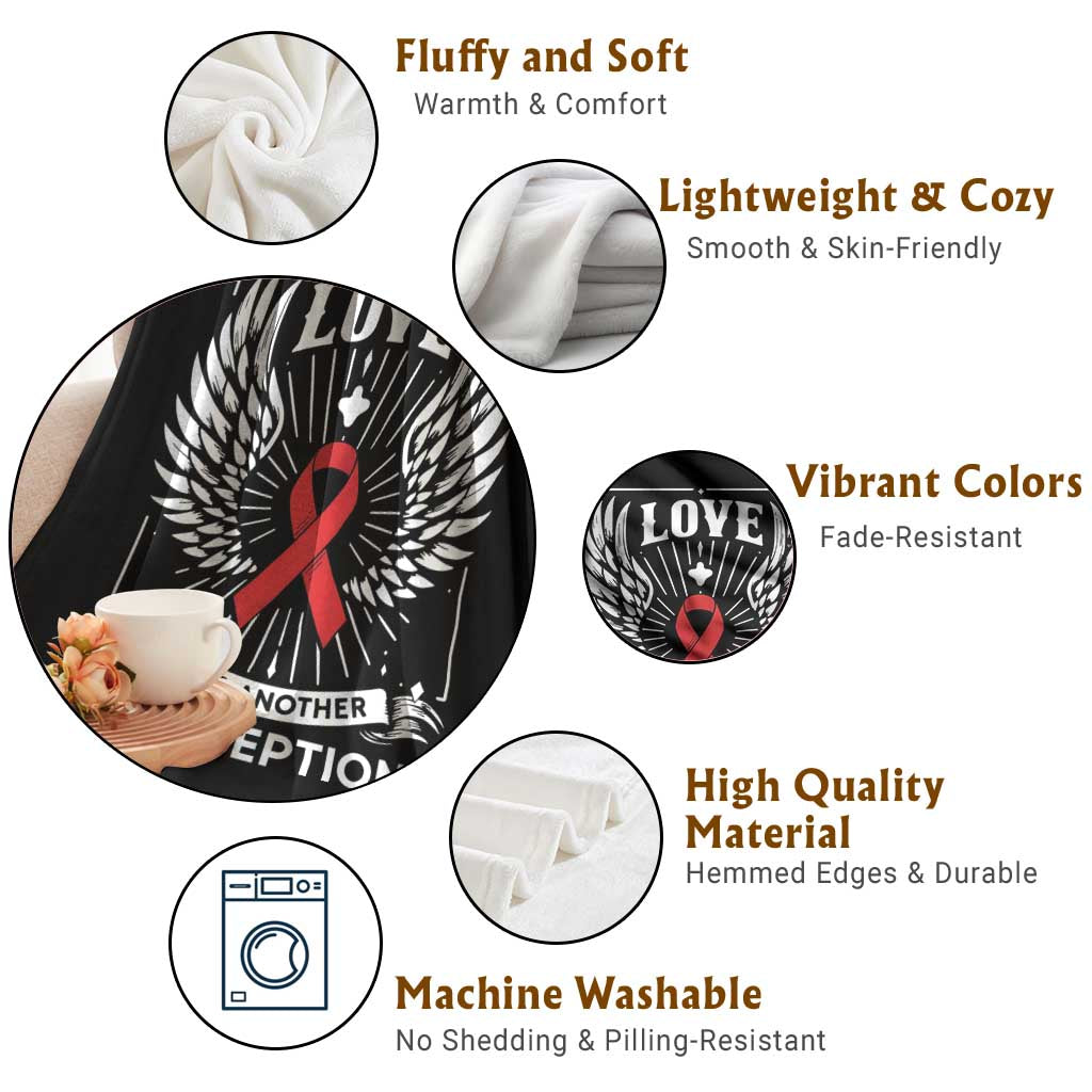 Red Ribbon Christian Throw Blanket Cross Minimal Faith HIV Awareness Religious TS14 Print Your Wear