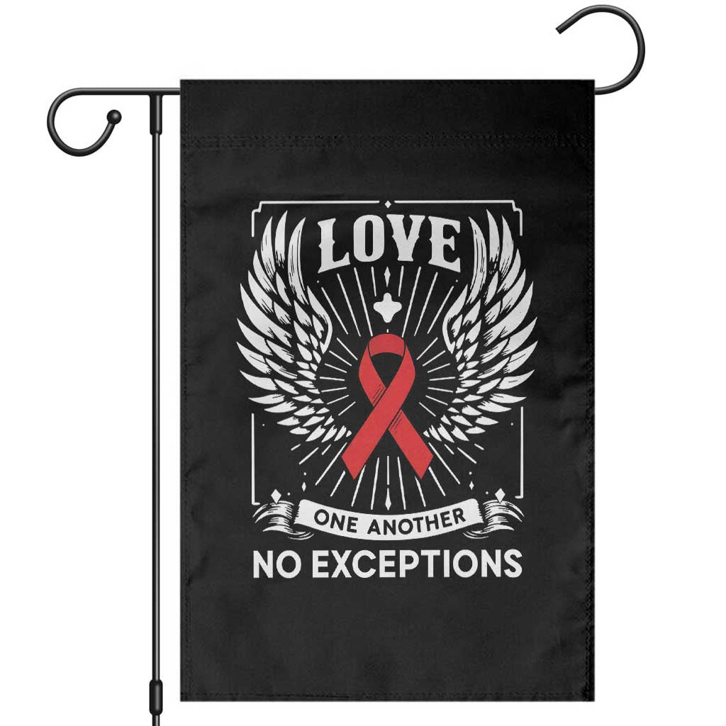 Red Ribbon Christian Garden Flag Cross Minimal Faith HIV Awareness Religious TS14 Black Print Your Wear