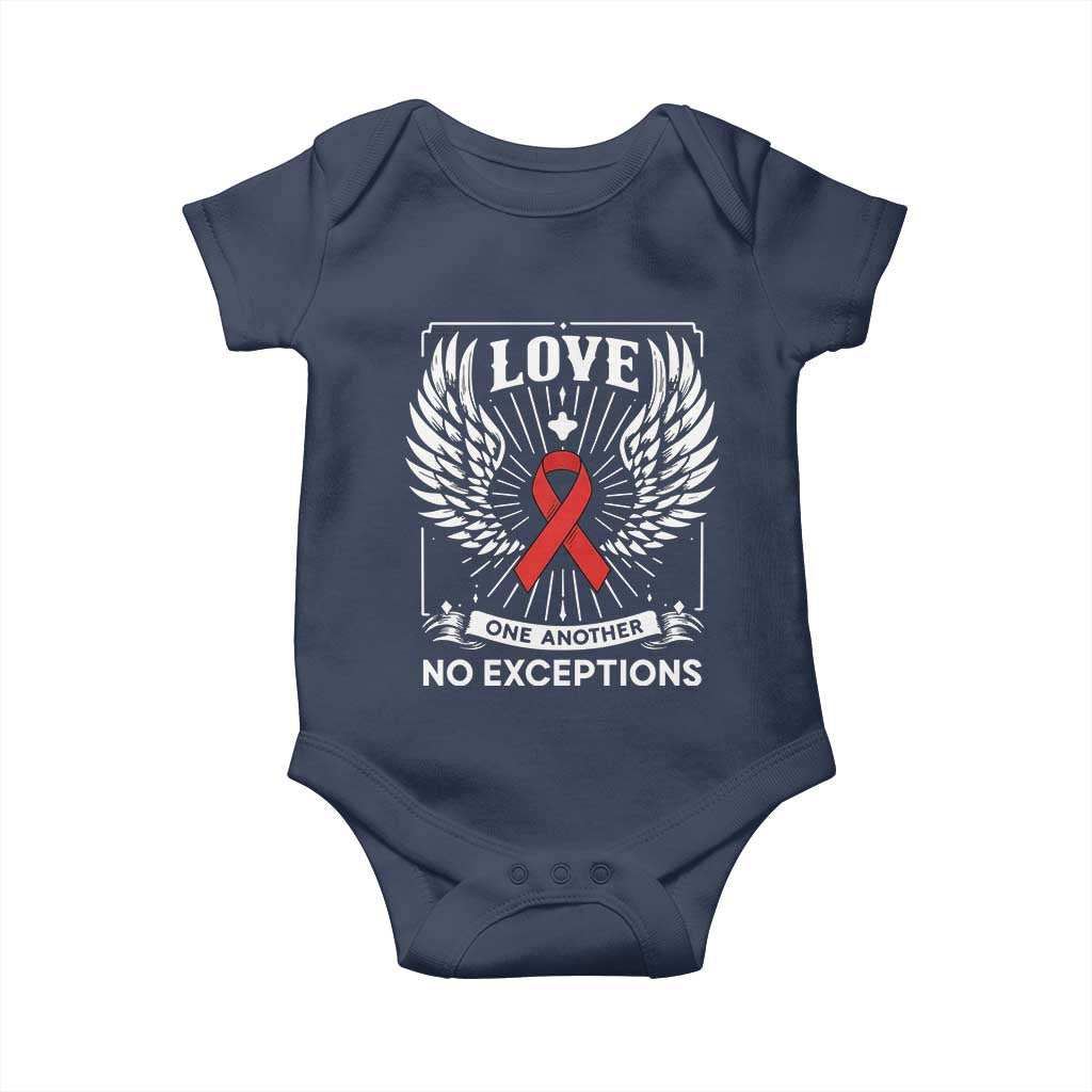Red Ribbon Christian Baby Onesie Cross Minimal Faith HIV Awareness Religious TS14 Navy Print Your Wear