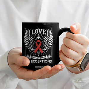 Red Ribbon Christian Coffee Mug Cross Minimal Faith HIV Awareness Religious TS14 Print Your Wear