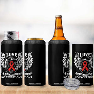 Red Ribbon Christian 4 in 1 Can Cooler Tumbler Cross Minimal Faith HIV Awareness Religious TS14 Print Your Wear