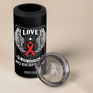 Red Ribbon Christian 4 in 1 Can Cooler Tumbler Cross Minimal Faith HIV Awareness Religious TS14 Print Your Wear