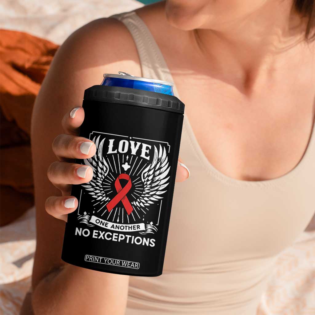 Red Ribbon Christian 4 in 1 Can Cooler Tumbler Cross Minimal Faith HIV Awareness Religious TS14 Print Your Wear