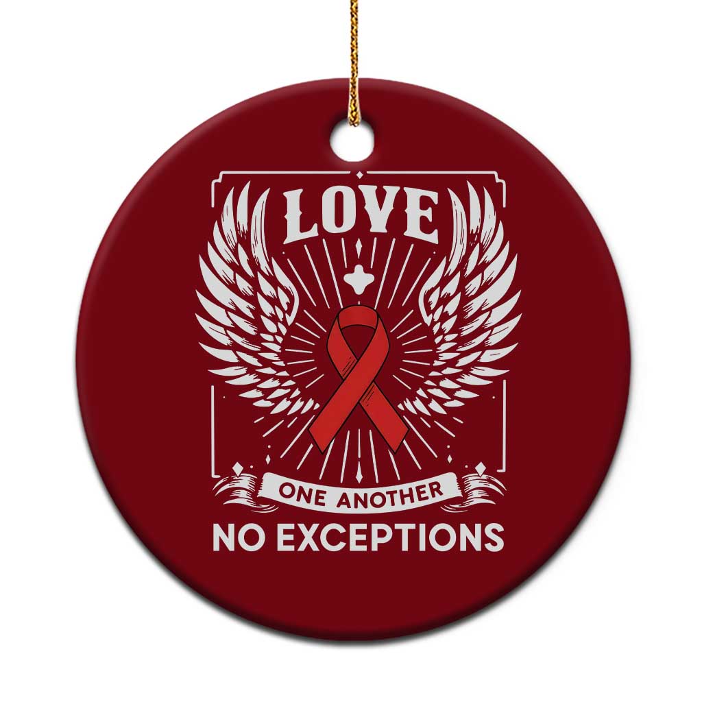 Red Ribbon Christian Ceramic Ornament Cross Minimal Faith HIV Awareness Religious TS14 1pc Red Print Your Wear