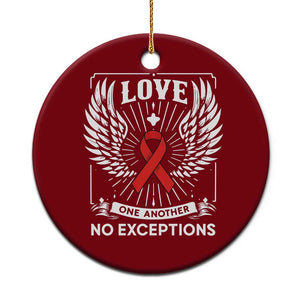 Red Ribbon Christian Ceramic Ornament Cross Minimal Faith HIV Awareness Religious TS14 1pc Red Print Your Wear