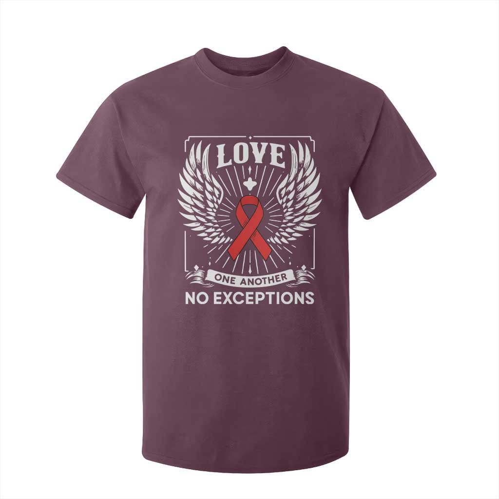 Red Ribbon Christian T Shirt For Kid Cross Minimal Faith HIV Awareness Religious TS14 Maroon Print Your Wear