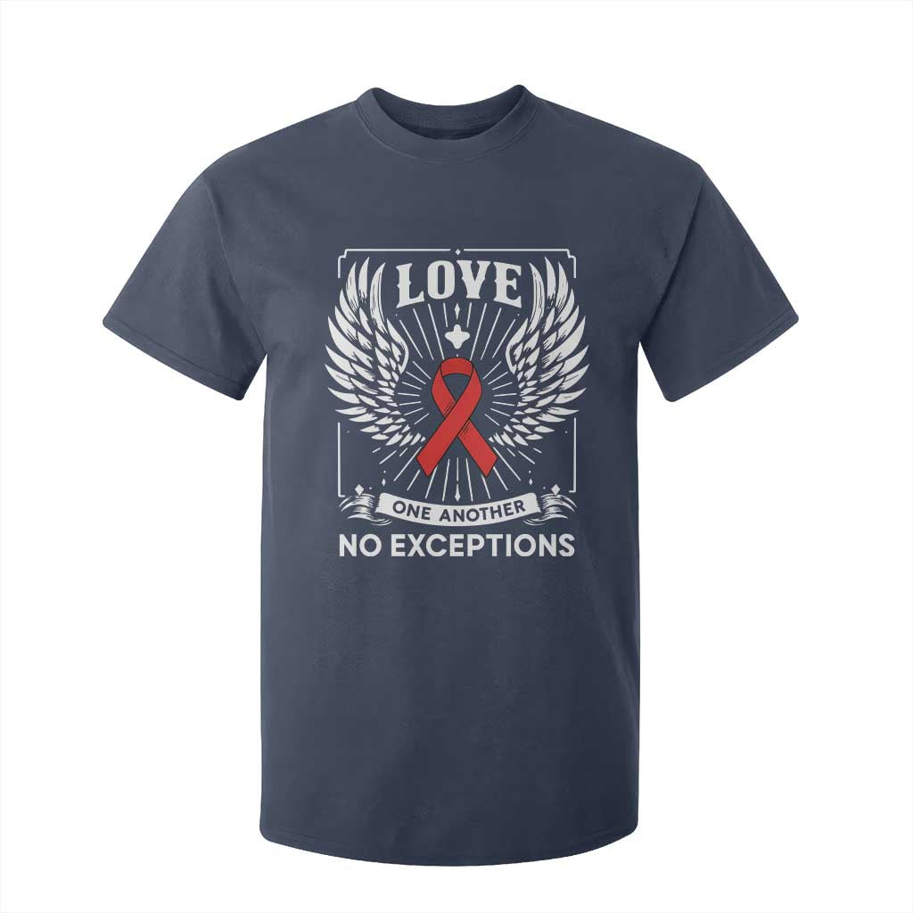 Red Ribbon Christian T Shirt For Kid Cross Minimal Faith HIV Awareness Religious TS14 Navy Print Your Wear