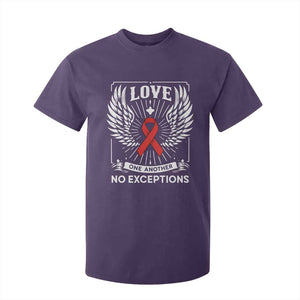 Red Ribbon Christian T Shirt For Kid Cross Minimal Faith HIV Awareness Religious TS14 Purple Print Your Wear