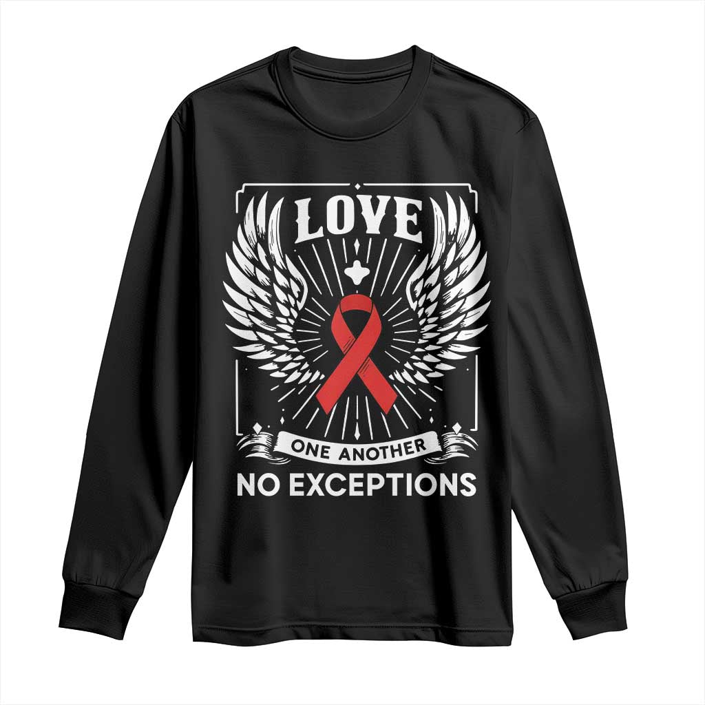 Red Ribbon Christian Long Sleeve Shirt Cross Minimal Faith HIV Awareness Religious TS14 Black Print Your Wear