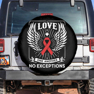 Red Ribbon Christian Spare Tire Cover Cross Minimal Faith HIV Awareness Religious TS14 No hole Black Print Your Wear