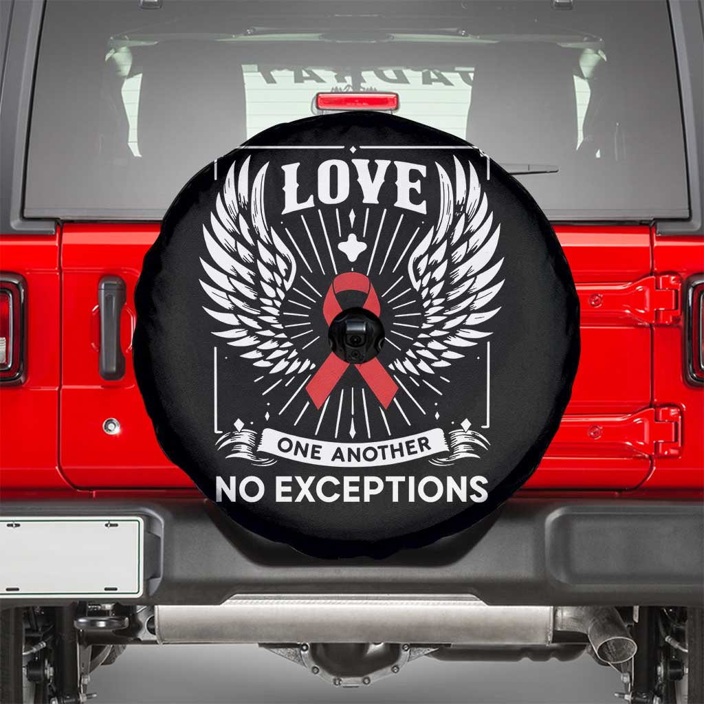 Red Ribbon Christian Spare Tire Cover Cross Minimal Faith HIV Awareness Religious TS14 Black Print Your Wear