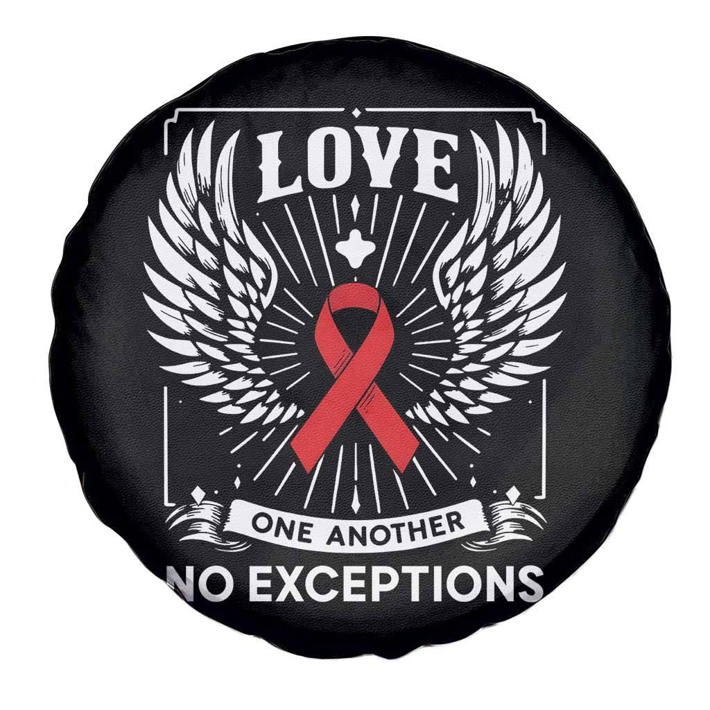 Red Ribbon Christian Spare Tire Cover Cross Minimal Faith HIV Awareness Religious TS14 Print Your Wear