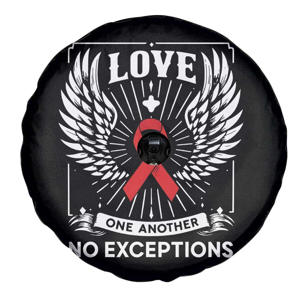 Red Ribbon Christian Spare Tire Cover Cross Minimal Faith HIV Awareness Religious TS14 Print Your Wear
