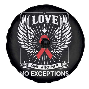 Red Ribbon Christian Spare Tire Cover Cross Minimal Faith HIV Awareness Religious TS14 Print Your Wear