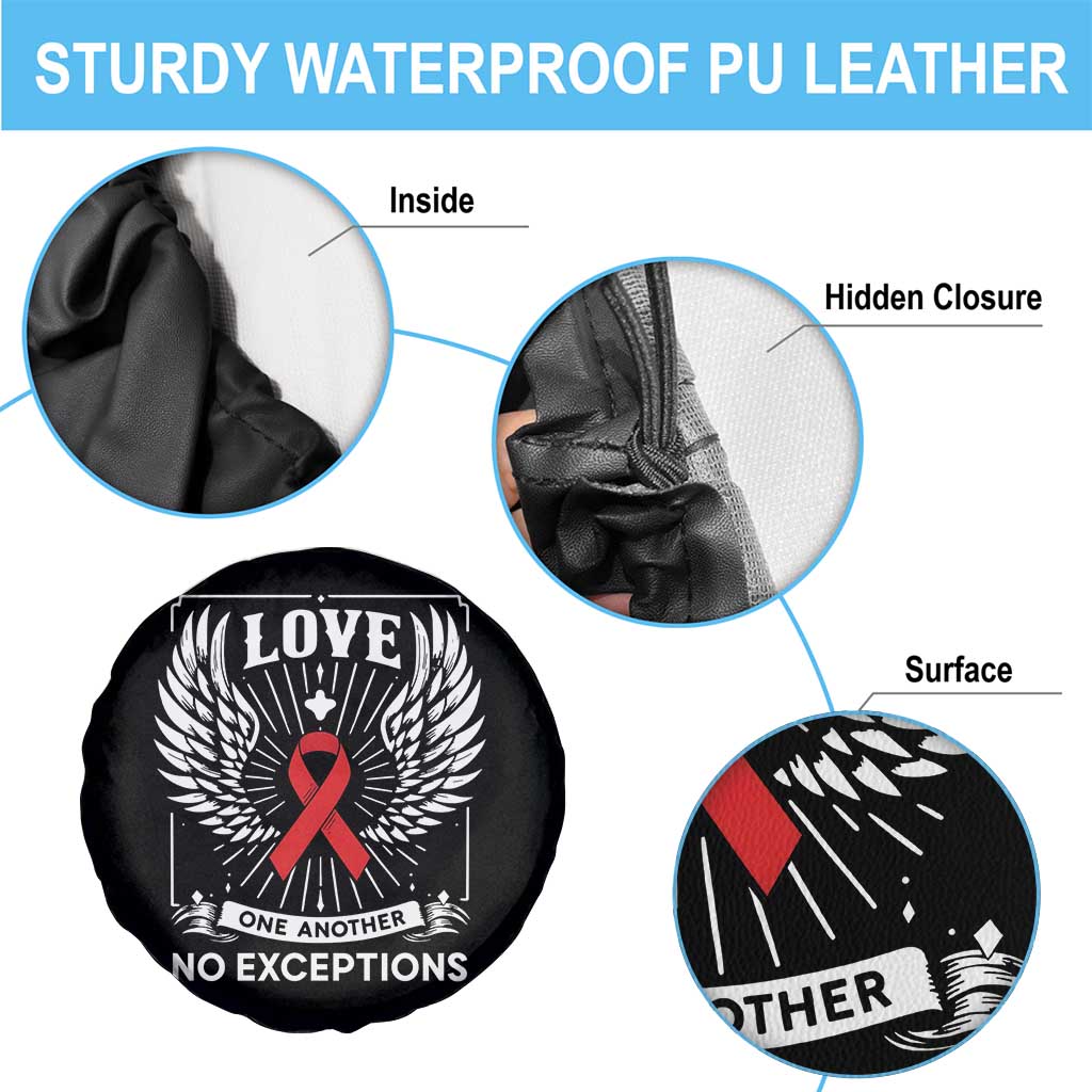 Red Ribbon Christian Spare Tire Cover Cross Minimal Faith HIV Awareness Religious TS14 Print Your Wear