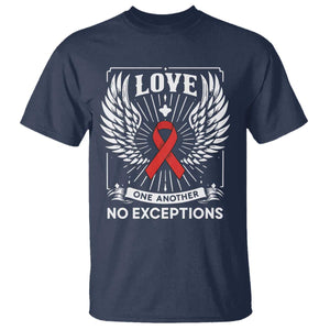 Red Ribbon Christian T Shirt Cross Minimal Faith HIV Awareness Religious TS14 Navy Print Your Wear
