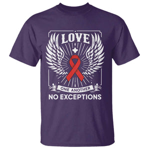 Red Ribbon Christian T Shirt Cross Minimal Faith HIV Awareness Religious TS14 Purple Print Your Wear