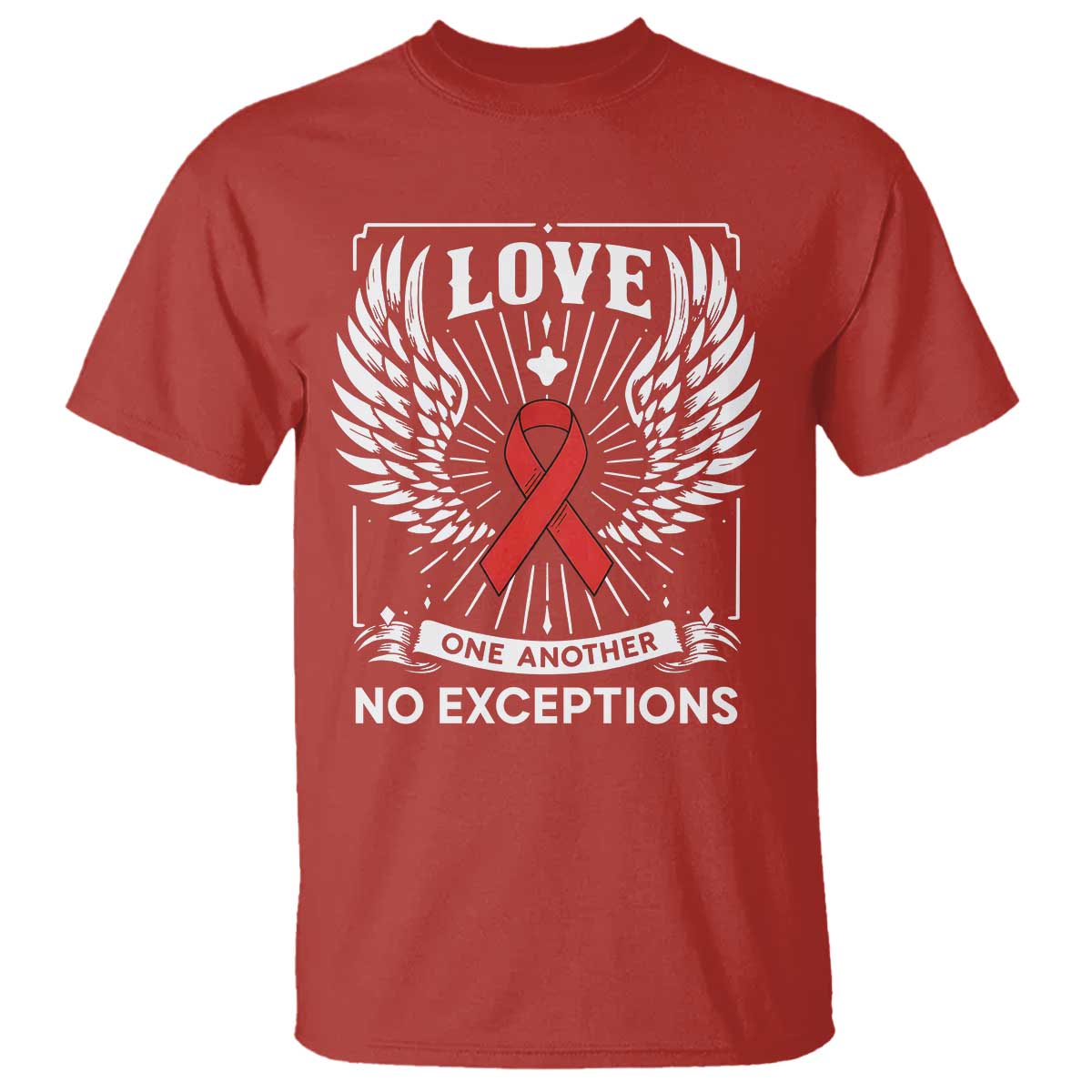 Red Ribbon Christian T Shirt Cross Minimal Faith HIV Awareness Religious TS14 Red Print Your Wear