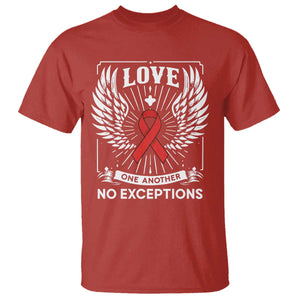 Red Ribbon Christian T Shirt Cross Minimal Faith HIV Awareness Religious TS14 Red Print Your Wear