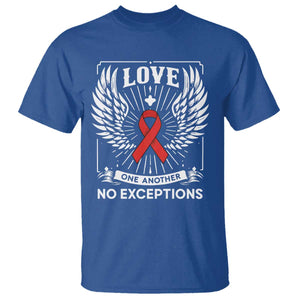 Red Ribbon Christian T Shirt Cross Minimal Faith HIV Awareness Religious TS14 Royal Blue Print Your Wear